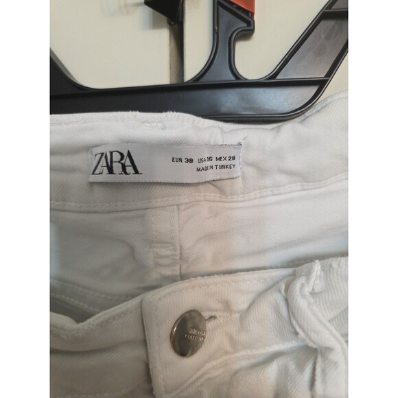 Zara Womens White Denim Raw Hem Ankle Jeans, Size 6 - Picture 12 of 13